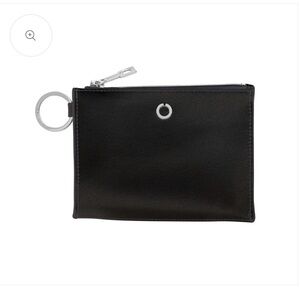 Oventure Black Key & Leather Card Holder with leopard o ring Wristlet